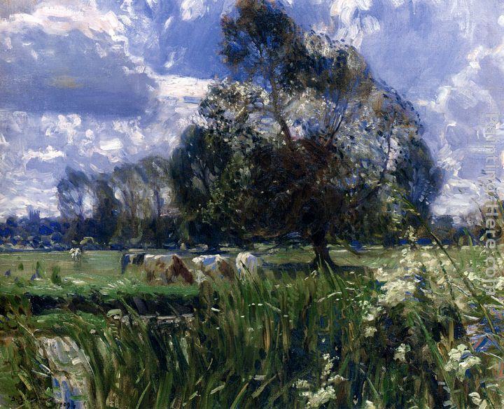 Sir Alfred James Munnings Summer Afternoon On The Wensum, Costessey